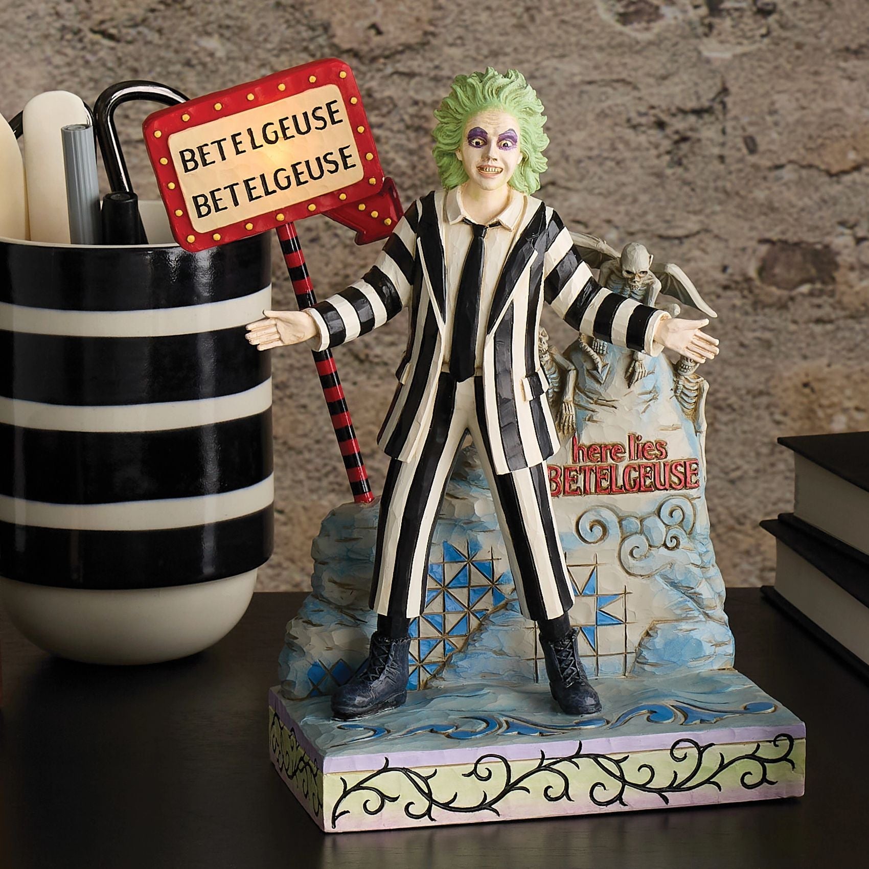 Jim Shore Beetlejuice: Here Lies Betelgeuse With LED Sign Figurine